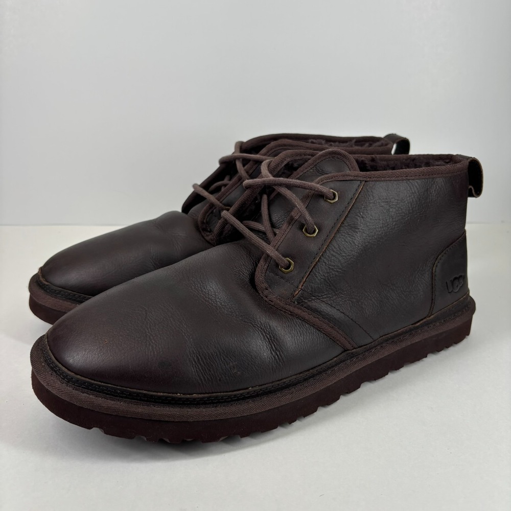 UGG Neumel Men's US‎ 13 China Tea Leather Wool Lined Casual Chukka Boot 1008908